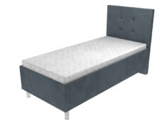 Elegantní jednolůžková čalouněná postel Dianna s lamelovým roštem, úložným prostorem a čelem s knoflíky.