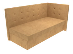 Elegantní jednolůžková čalouněná postel Vivien s molitanovou nebo pružinovou matrací na pevné desce, úložným prostorem a čely s knoflíky.