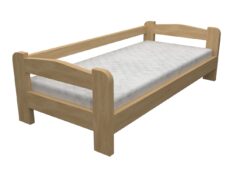 Masivní dřevěná postel Libor s roštem. Konstrukce z poctivé smrkové přírodní dřeviny.