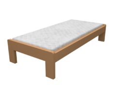 Masivní dřevěná postel Viki s roštem. Konstrukce z poctivé bukové přírodní dřeviny.